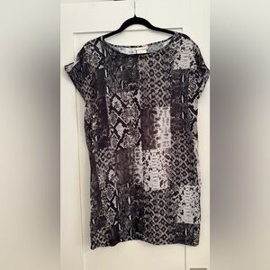 MICHAEL Michael Kors Sheer Snakeskin Swimsuit Coverup - Small